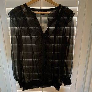 Women’s Blouse Black and Sheer size L
